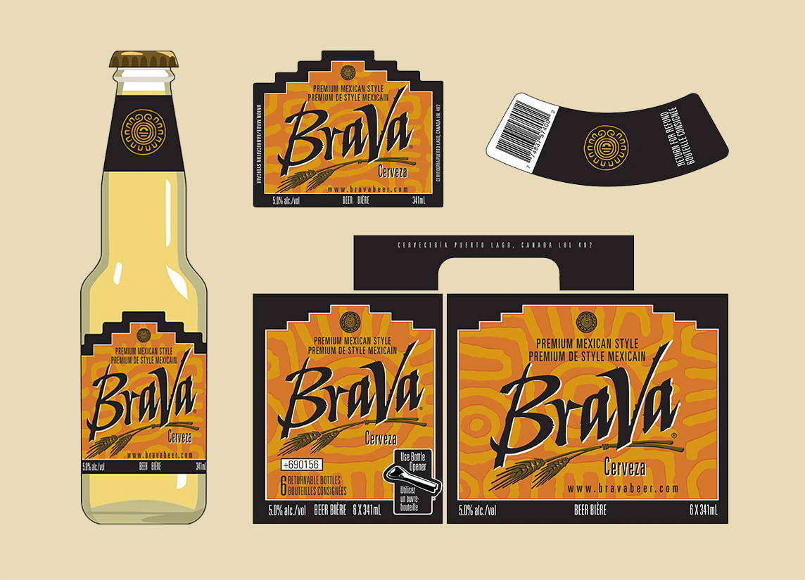Brava Mexican Beer Label