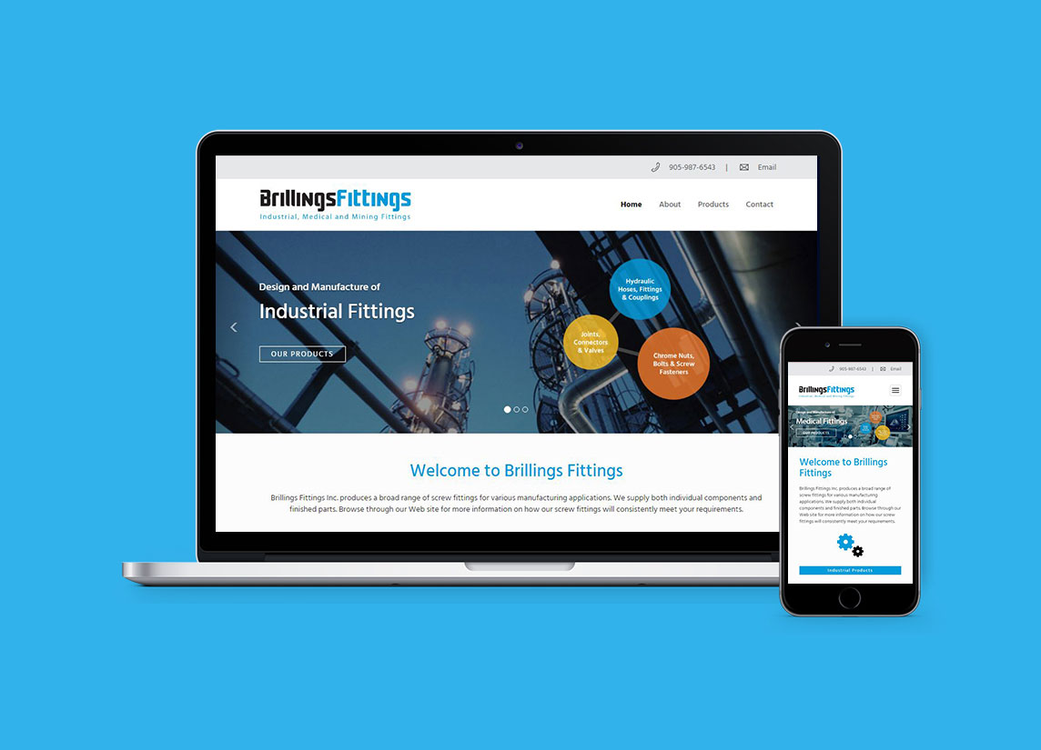 Brillings Fittings Website on Laptop and Mobile Device